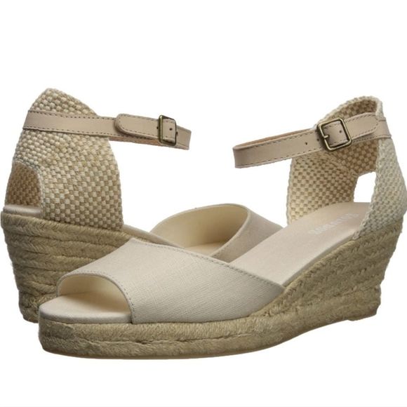 Soludos Open-Toe Midwedge natural size 11 heel shoes sandals - Picture 1 of 10